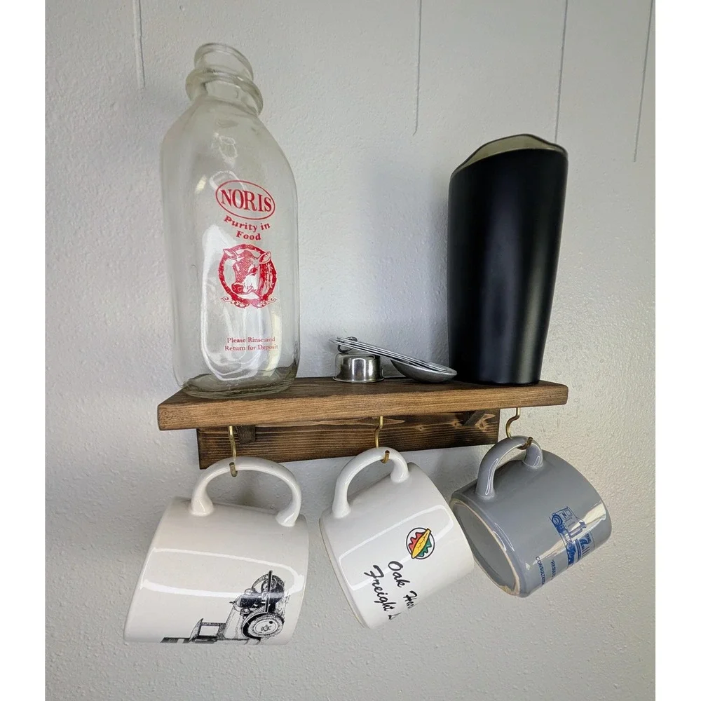 Coffee Shelf Coffee Cup Hooks Coffee Clutch Shelf and Cup Hanger